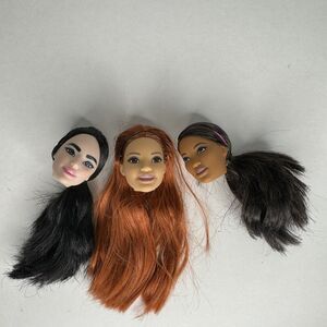 SOLD Multiracial Barbie Doll 3 Heads Lot Brunette Black AA Redhead Alec